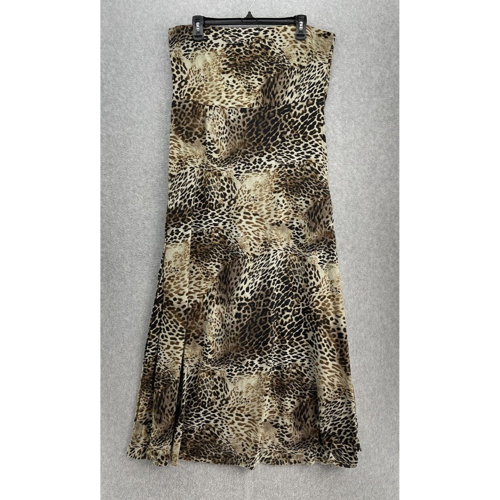 Pure Energy Women's Animal Print Strapless Maxi Dress Plus Size 2 Cheetah Print